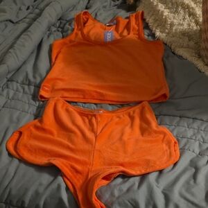 Vibrant Orange Women's Pajama Set